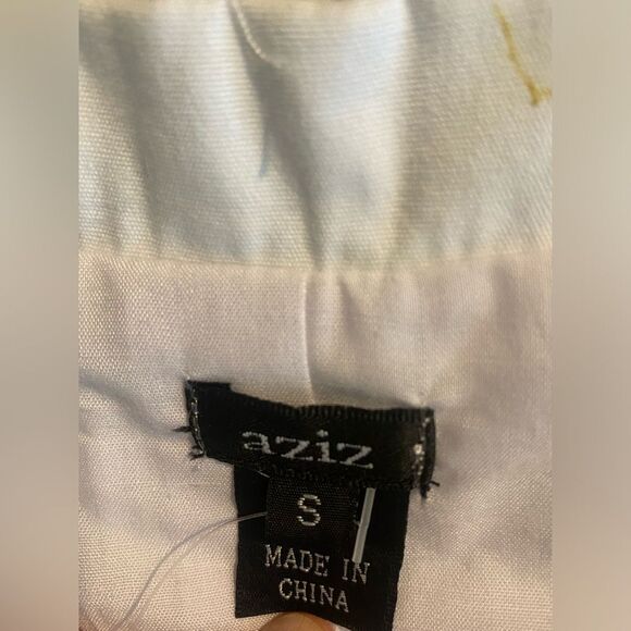 New juniors white boho jacket embroidered accents, fitted blazer size S by AZIZ - Picture 5 of 11